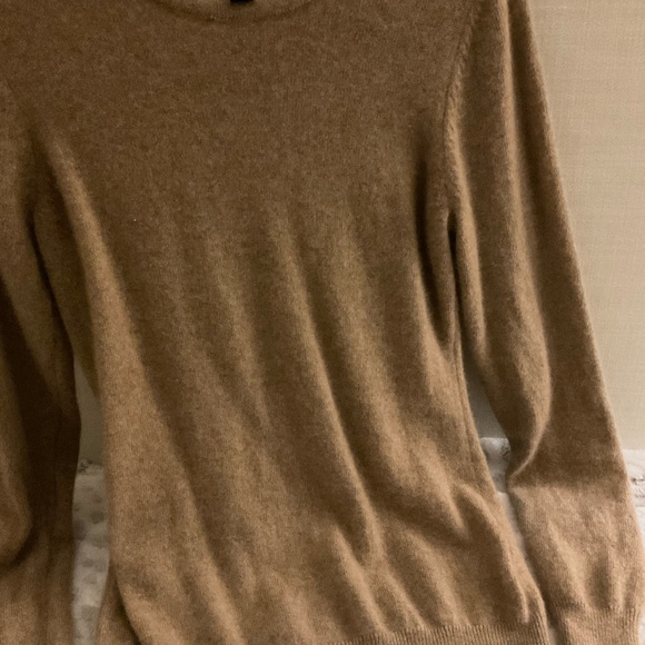 CASHMERE CLUB LUXURY PS tan sweater blouse crew neck long sleeve - Picture 3 of 9
